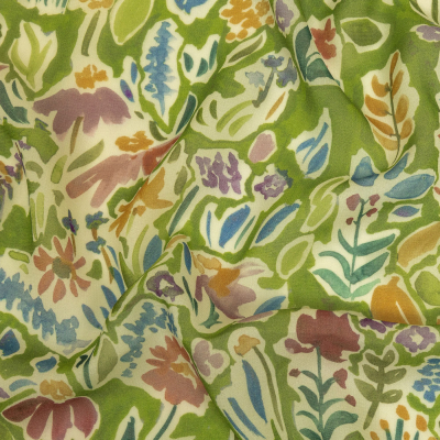 Mood Exclusive Green Collection of Cuttings Viscose Georgette | Mood Fabrics