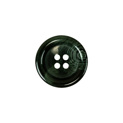 Dark Green Swirls Plastic 4-Hole Dish Button - 28L/18mm | Mood Fabrics