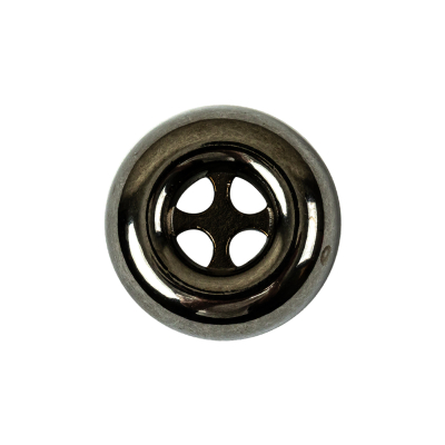 Italian Gunmetal 4-Hole Deepwell Metal Button - 36L/23mm | Mood Fabrics