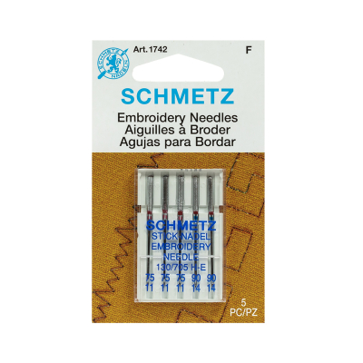 Schmetz 5 Machine Embroidery Needles - Assorted Sizes | Mood Fabrics