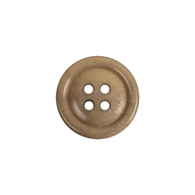 Beige Speckled 4-Hole Low Convex Plastic Button - 28L/18mm | Mood Fabrics