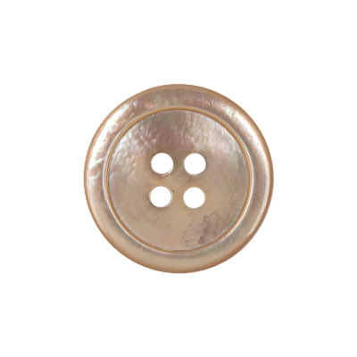 Italian Iridescent Cream and Pink 4 Hole Shell Button - 36L/23mm | Mood Fabrics