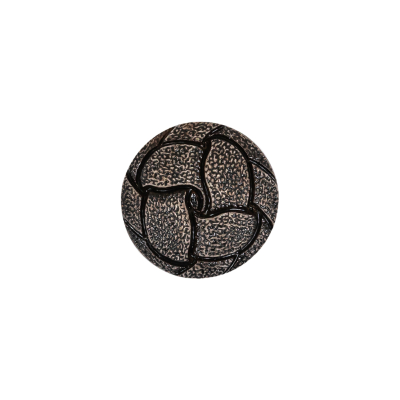 Italian Weathered Black Knotted Leather-Look Shank Back Plastic Button - 24L/15mm | Mood Fabrics
