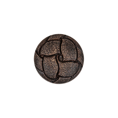 Italian Dark Brown Knotted Leather-Look Shank Back Plastic Button - 28L/18mm | Mood Fabrics