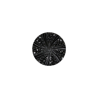 Black Bevel Cut Shank Back Plastic Button - 20L/12.5mm | Mood Fabrics