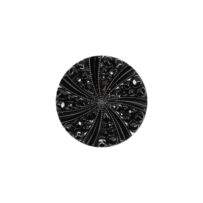 Black Bevel Cut Shank Back Plastic Button - 30L/19mm | Mood Fabrics
