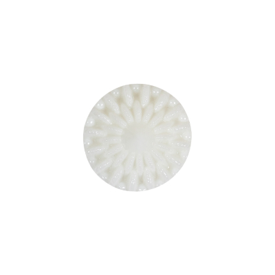 White Rays Molded Shank Back Plastic Button - 24L/15mm | Mood Fabrics