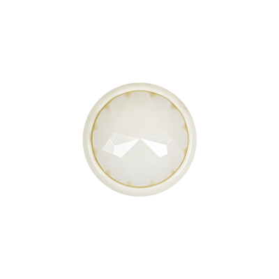 Italian White Faceted Dome Self Back Plastic Button - 25L/16mm | Mood Fabrics