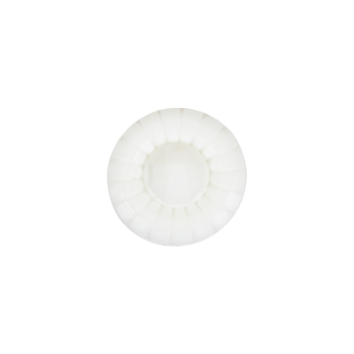 Italian White Faceted Center Floral Molded Shank Back Plastic Button - 24L/15mm | Mood Fabrics