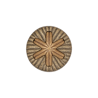 Beige and Olive Star Rope Textured Shank Back Plastic Button - 32L/20mm | Mood Fabrics