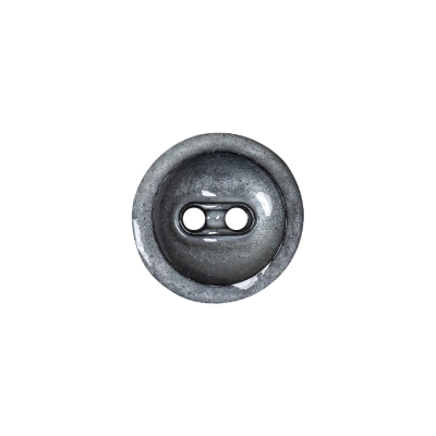 Cool Gray and Black Enamel-Look 2-Hole Plastic Dish Button - 24L/15mm | Mood Fabrics