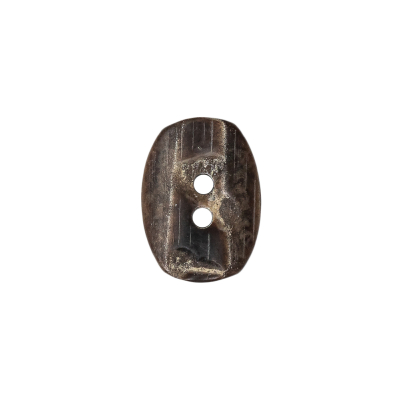 Gray and Brown Wood-Look Oval 2-Hole Plastic Button - 28L/18mm | Mood Fabrics