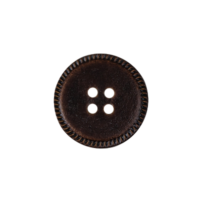Russet Brown Pie Crust Rim 4-Hole Plastic Button - 32L/20mm | Mood Fabrics