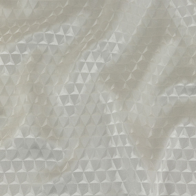 White Tonal Small Triangles Jacquard Lining | Mood Fabrics