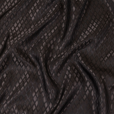 Black and Charcoal Diamonds Jacquard Lining | Mood Fabrics