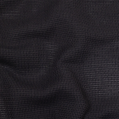 Obsidian and Black Onyx Net-Like Cotton and Polyester Novelty Woven | Mood Fabrics