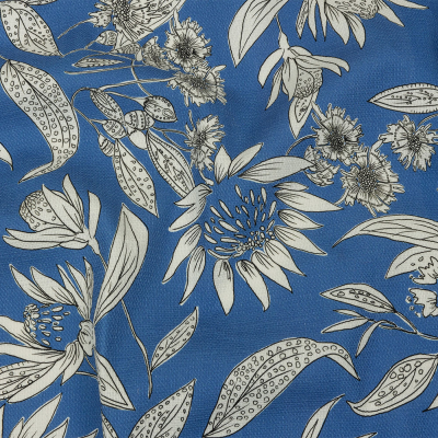 Mood Exclusive Light Blue Illustrated Cultivation Stretch Cotton Woven | Mood Fabrics