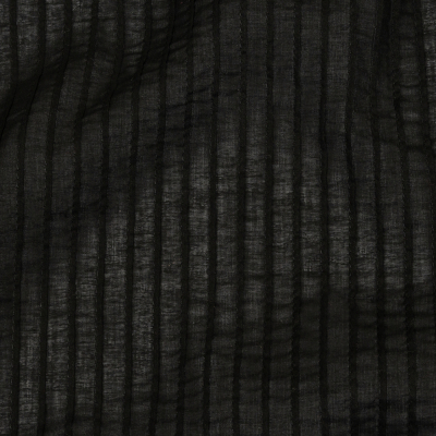 Famous Australian Designer Black Pintucked Cotton Lawn | Mood Fabrics