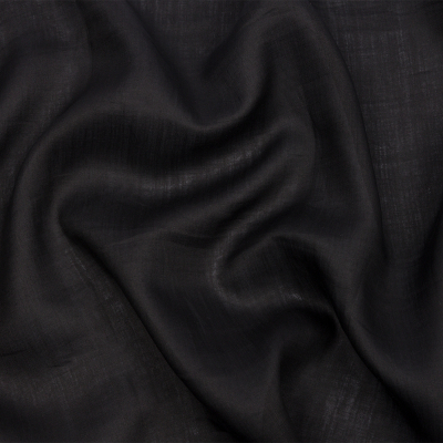Famous Australian Designer Black Lightweight Ramie Woven | Mood Fabrics