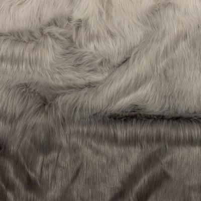 Off White and Gray Ombre Luxury Faux Fur Panel | Mood Fabrics