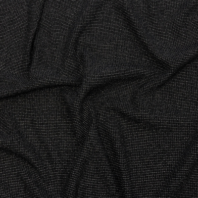 Black and Metallic Silver Stretch Rib Knit | Mood Fabrics