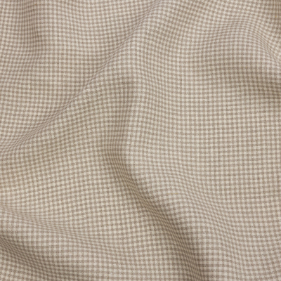 Ivory and Beige Gingham Medium Weight Linen Woven | Mood Fabrics