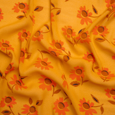 Mood Exclusive Yellow Ochre Dear Dahlia Viscose Georgette | Mood Fabrics