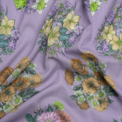 Mood Exclusive Purple Flower Shoppe Crinkled Cotton Gauzy Woven | Mood Fabrics