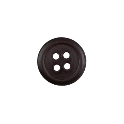 Antique Brown Leather 4-Hole Button - 24L/15mm | Mood Fabrics