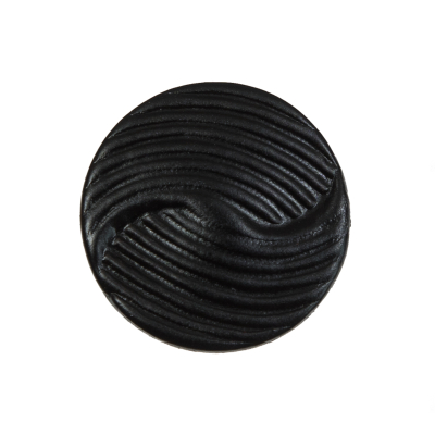 Black Embossed Leather Shank Back Button - 40L/25.5mm | Mood Fabrics