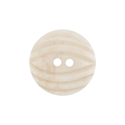 Natural Bone Carved Circular 2-Hole Button - 36L/23mm | Mood Fabrics