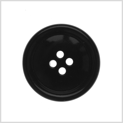 Black Glass Button - 44L/28mm | Mood Fabrics