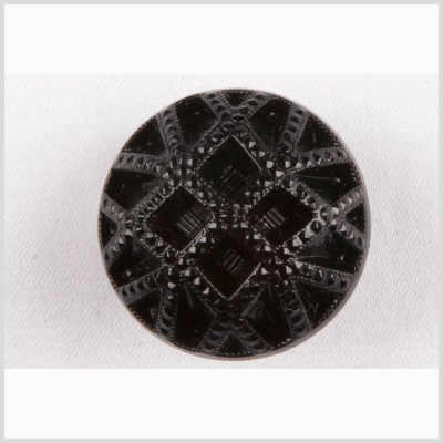 Black Studded Glass Shank Back Button - 18L/11.5mm | Mood Fabrics