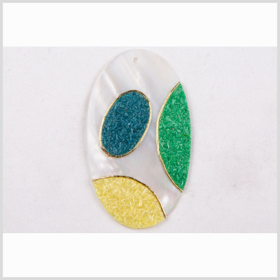 Natural Pearl/Blue/Green Shell Pendant | Mood Fabrics