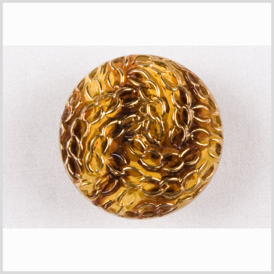 Tortoise Gold Shank Back Glass Button - 36L/23mm | Mood Fabrics