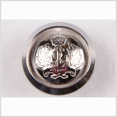 New Silver Metal Blazer Button - 36L/23mm | Mood Fabrics