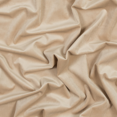 British Latte Ultra Soft Polyester Velvet | Mood Fabrics