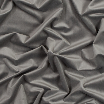 British Gray Ultra Soft Polyester Velvet | Mood Fabrics