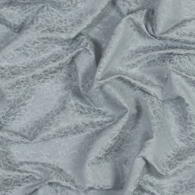 British Imported Silver Satin-Faced Crackled Jacquard | Mood Fabrics