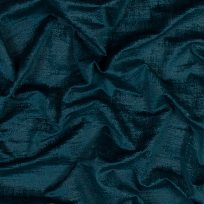 British Imported Peacock Embossed Textured Velvet | Mood Fabrics