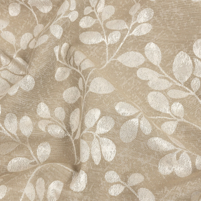 British Imported Fawn Pussy Willow Jacquard | Mood Fabrics