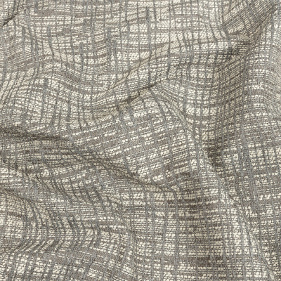 British Imported Graphite Striated Drapery Woven | Mood Fabrics