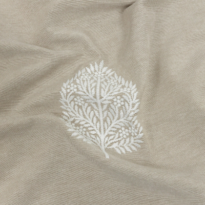 British Imported Linen Foliage Embroidered Drapery Woven | Mood Fabrics