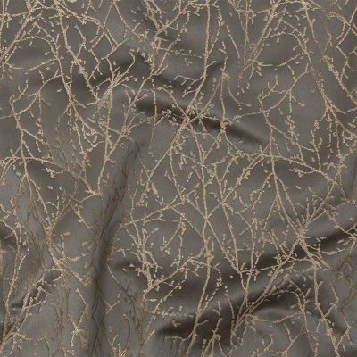 British Imported Mole Wintry Branches Polyester Jacquard | Mood Fabrics