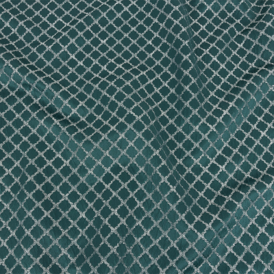 British Imported Emerald Moroccan Quatrefoil Jacquard | Mood Fabrics