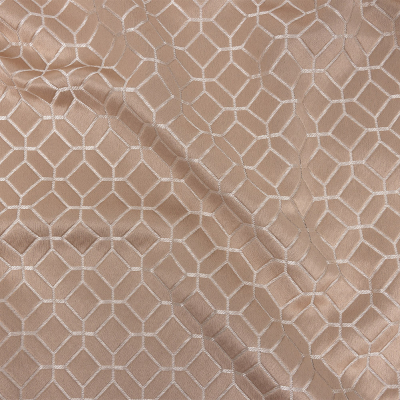 British Imported Shell Tiled Geometric Polyester Jacquard | Mood Fabrics