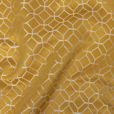 British Imported Sunflower Tiled Geometric Polyester Jacquard | Mood Fabrics