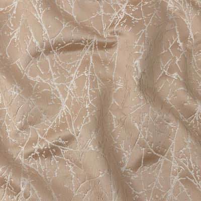 British Imported Shell Wintry Branches Polyester Jacquard | Mood Fabrics