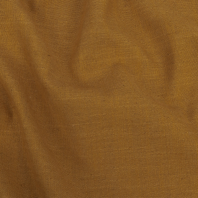 British Imported Ochre Polyester, Viscose and Linen Woven | Mood Fabrics