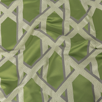 British Imported Kiwi Lattice Drapery Jacquard | Mood Fabrics